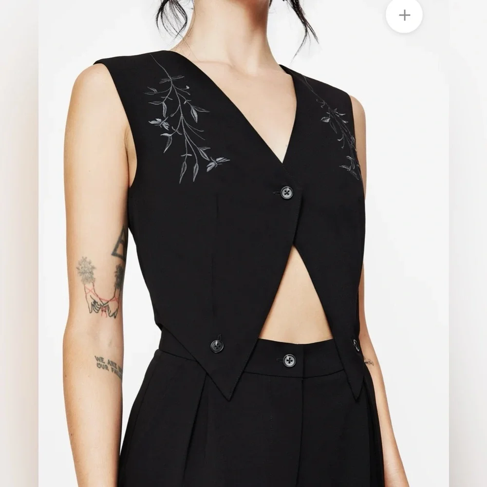 NWT Disturbia Damona Tailored Waistcoat Vest and Trouser Set Black Goth Sz 4 - Picture 3 of 16